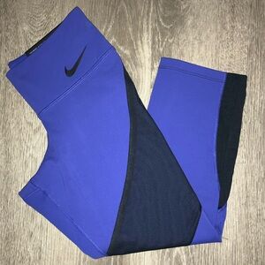 Nike Blue and Black Dry-Fit Performance Leggings